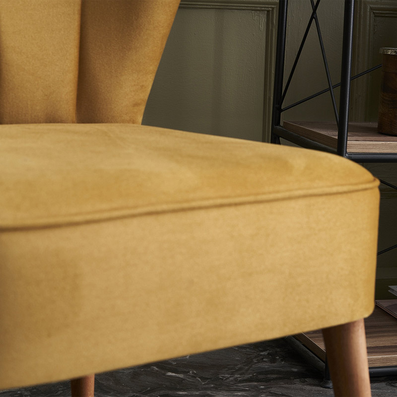 Layla Megapap fabric chair in gold color 64x59x84cm.