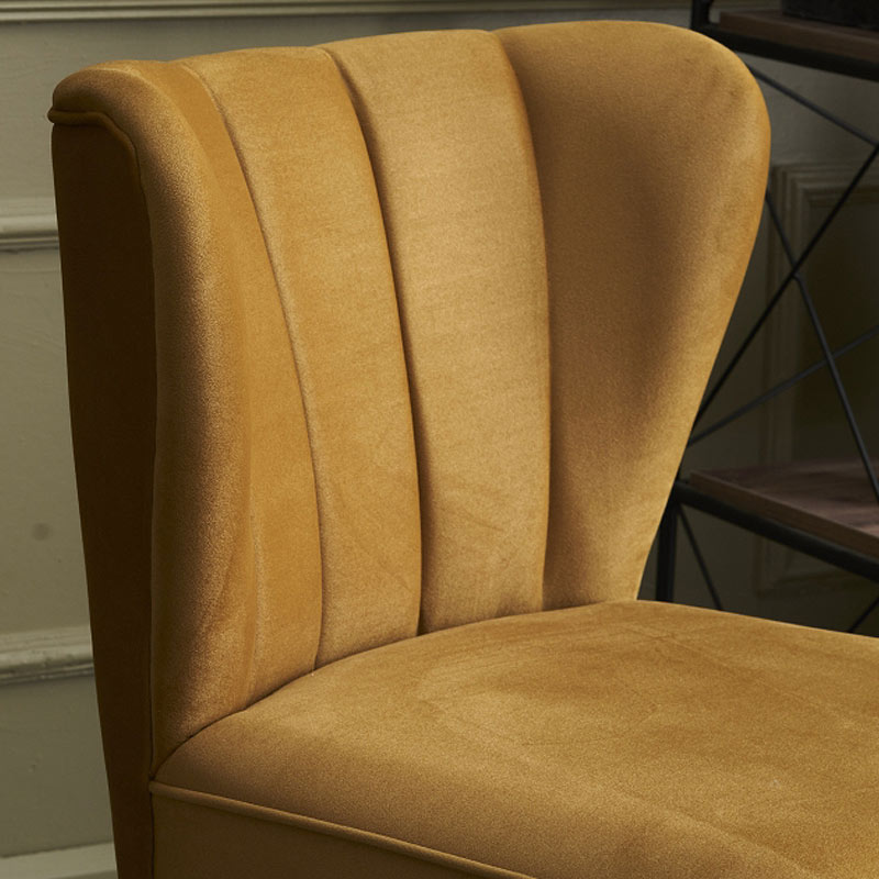 Layla Megapap fabric chair in gold color 64x59x84cm.