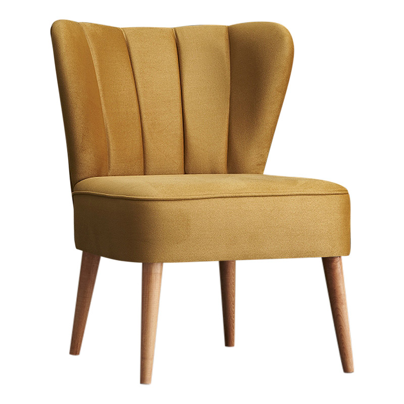 Layla Megapap fabric chair in gold color 64x59x84cm.