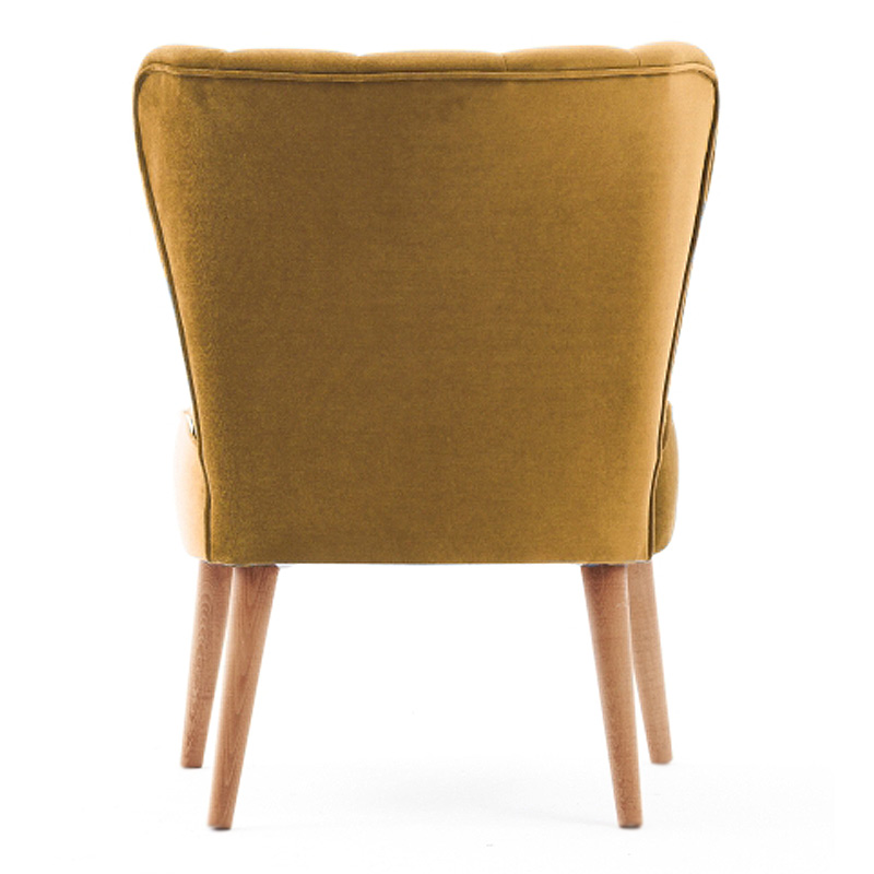 Layla Megapap fabric chair in gold color 64x59x84cm.