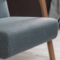 Kemer Megapap fabric armchair in blue - brown color 67x76x78cm.