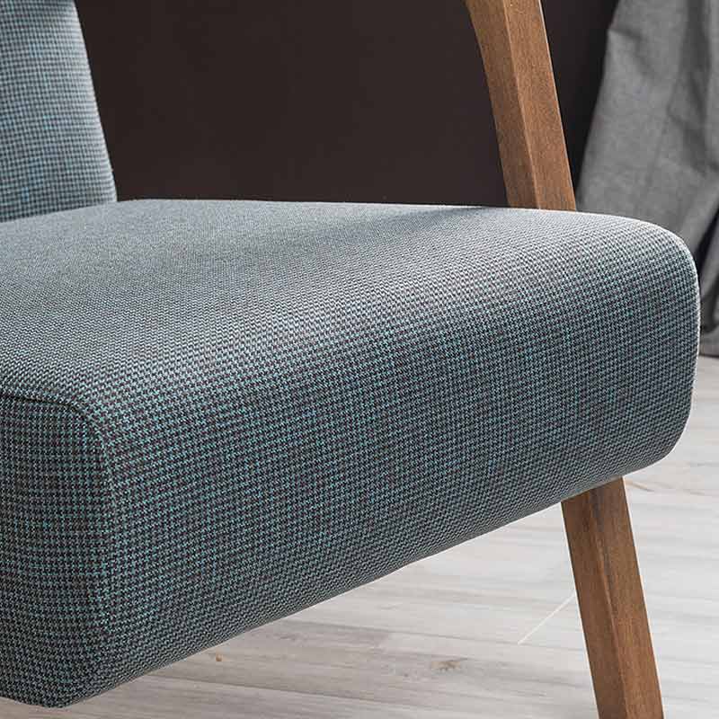 Kemer Megapap fabric armchair in blue - brown color 67x76x78cm.