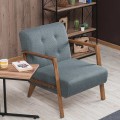 Kemer Megapap fabric armchair in blue - brown color 67x76x78cm.