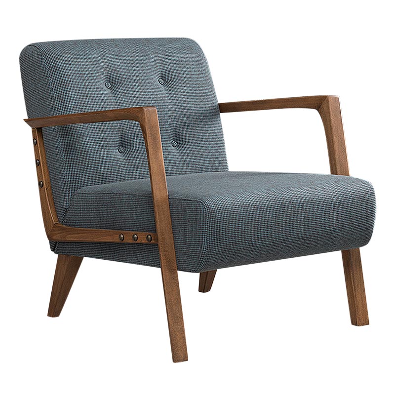 Kemer Megapap fabric armchair in blue - brown color 67x76x78cm.
