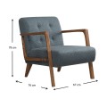 Kemer Megapap fabric armchair in blue - brown color 67x76x78cm.