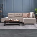 Manama Megapap fabric right corner sofa in cream color 280x206x85cm.