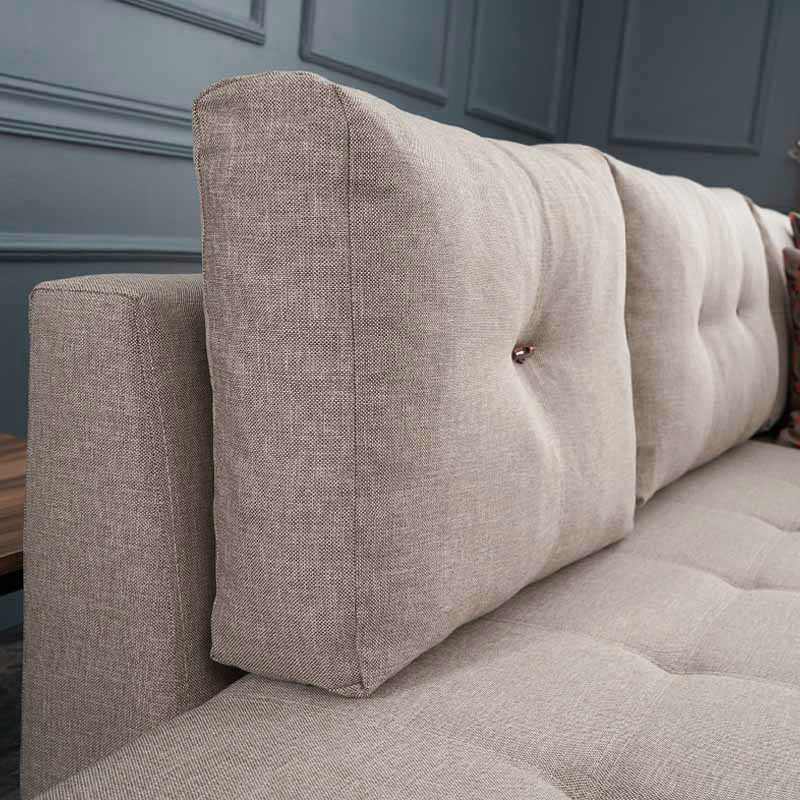 Manama Megapap fabric right corner sofa in cream color 280x206x85cm.