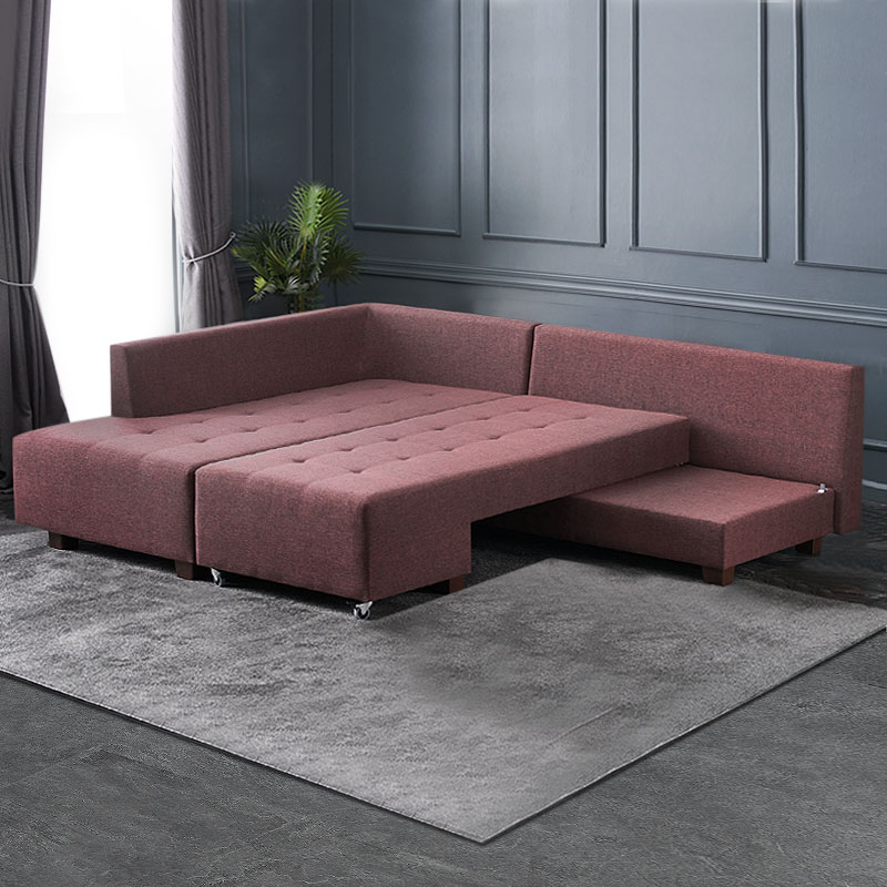 Manama Megapap fabric left corner sofa in claret red color 280x206x85cm.