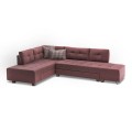 Manama Megapap fabric left corner sofa in claret red color 280x206x85cm.