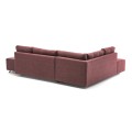 Manama Megapap fabric left corner sofa in claret red color 280x206x85cm.