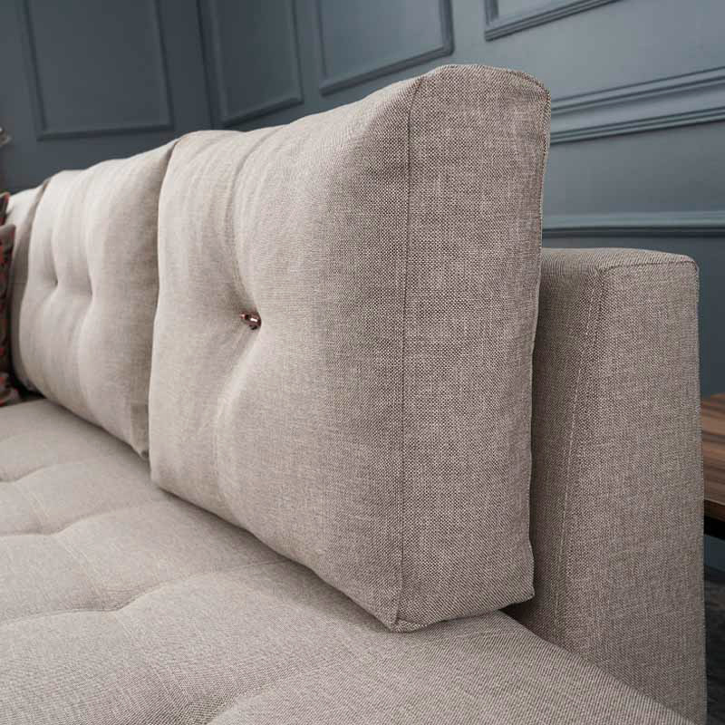 Manama Megapap fabric left corner sofa in cream color 280x206x85cm.