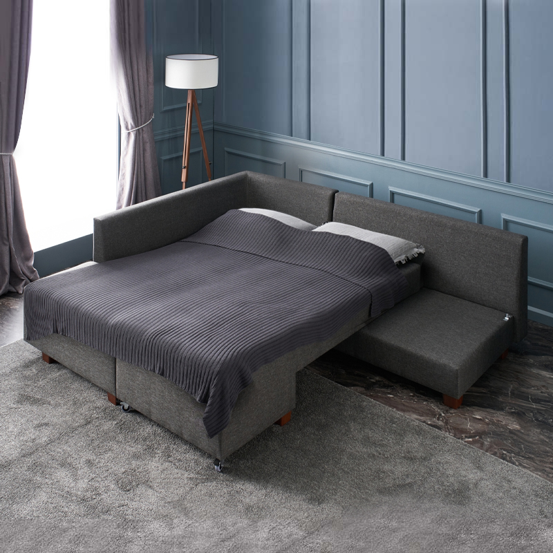 Manama Megapap fabric left corner sofa in antracite color 280x206x85cm.