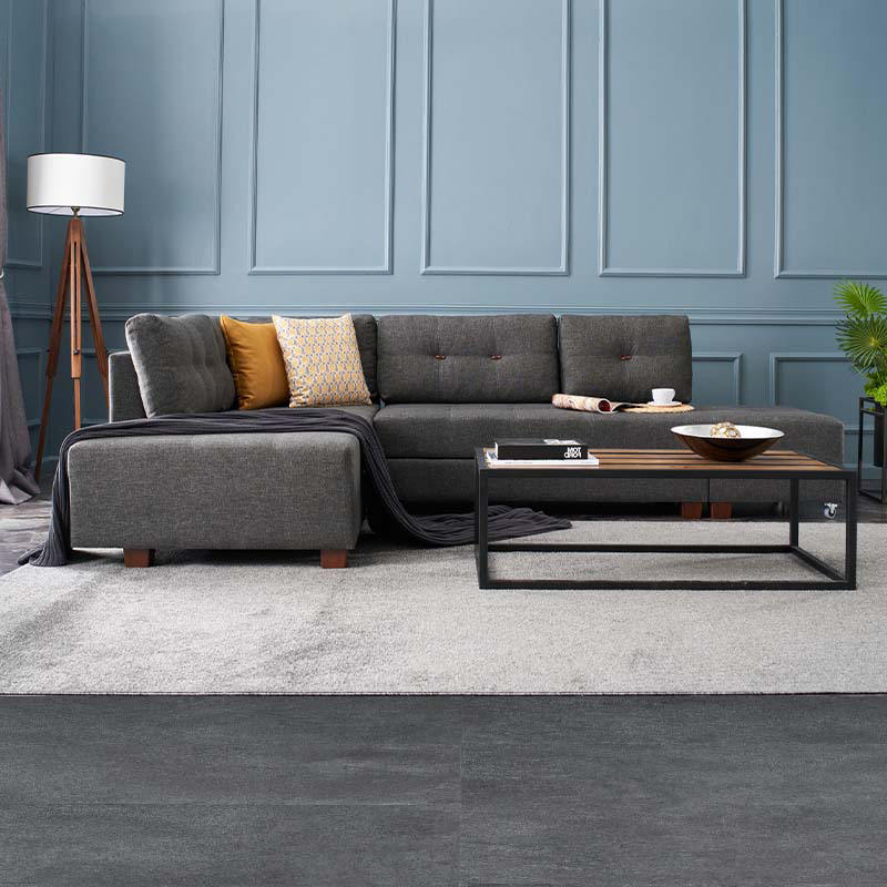 Manama Megapap fabric left corner sofa in antracite color 280x206x85cm.
