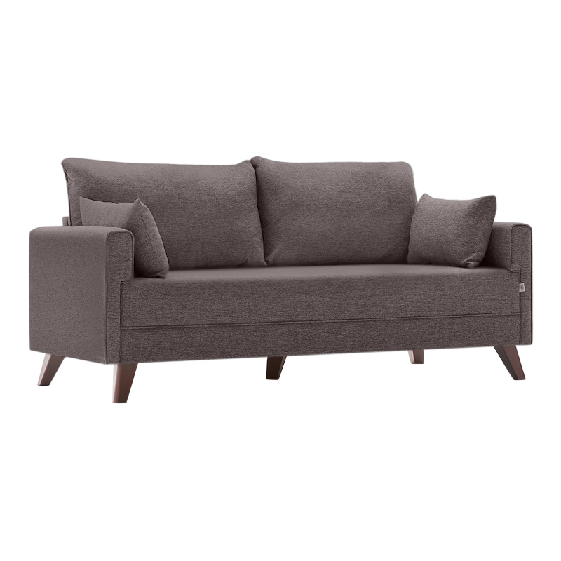Bella Megapap fabric sofa two - seater in brown color 177x81x85cm.