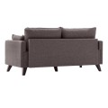 Bella Megapap fabric sofa two - seater in brown color 177x81x85cm.
