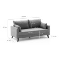 Bella Megapap fabric sofa two - seater in brown color 177x81x85cm.