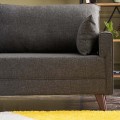 Bella Megapap fabric sofa three - seater in anthracite color 208x81x85cm.