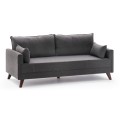 Bella Megapap fabric sofa three - seater in anthracite color 208x81x85cm.