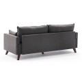 Bella Megapap fabric sofa three - seater in anthracite color 208x81x85cm.