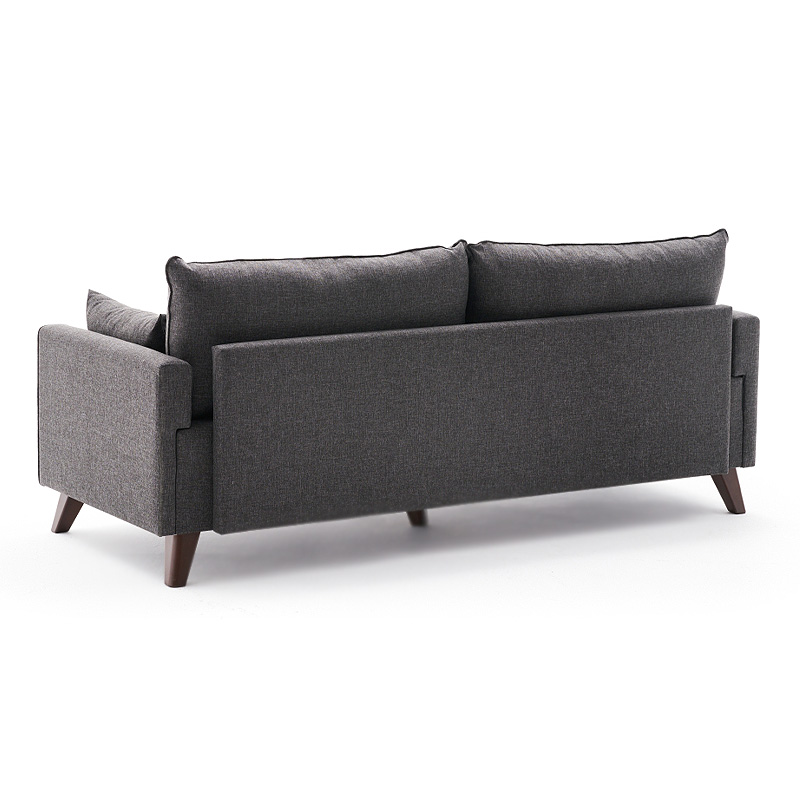 Bella Megapap fabric sofa three - seater in anthracite color 208x81x85cm.