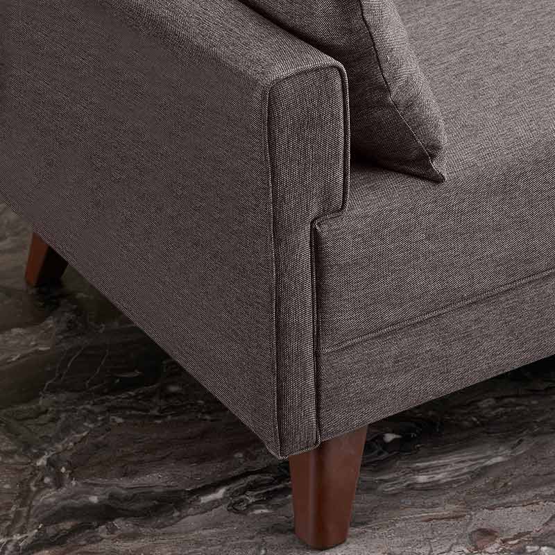 Bella Megapap fabric sofa three - seater in brown color 208x81x85cm.