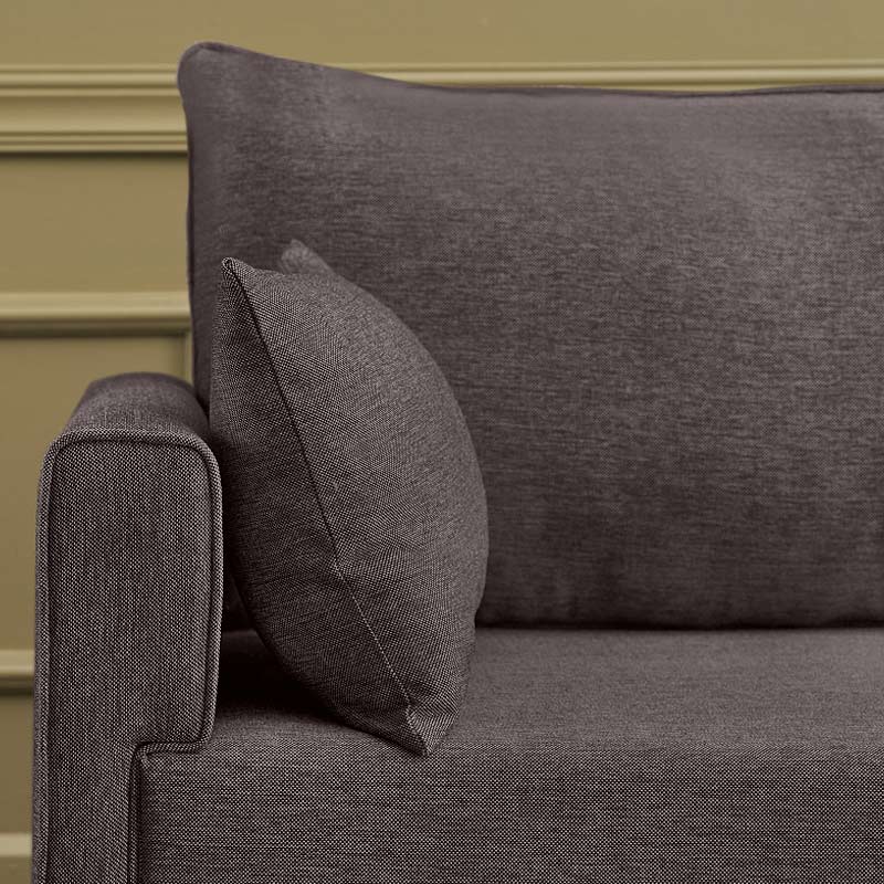 Bella Megapap fabric sofa three - seater in brown color 208x81x85cm.