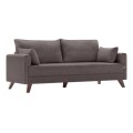 Bella Megapap fabric sofa three - seater in brown color 208x81x85cm.