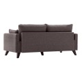 Bella Megapap fabric sofa three - seater in brown color 208x81x85cm.