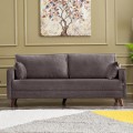 Bella Megapap fabric sofa bed three - seater in brown color 208x81x85cm.