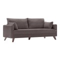 Bella Megapap fabric sofa bed three - seater in brown color 208x81x85cm.