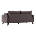 Bella Megapap fabric sofa bed three - seater in brown color 208x81x85cm.