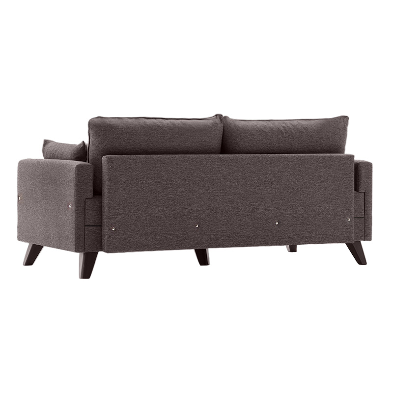 Bella Megapap fabric sofa bed three - seater in brown color 208x81x85cm.
