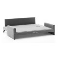 Bella Megapap fabric sofa bed three - seater in brown color 208x81x85cm.