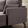 Bella Megapap fabric right corner sofa in brown color 275x165x85cm.