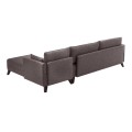 Bella Megapap fabric right corner sofa in brown color 275x165x85cm.