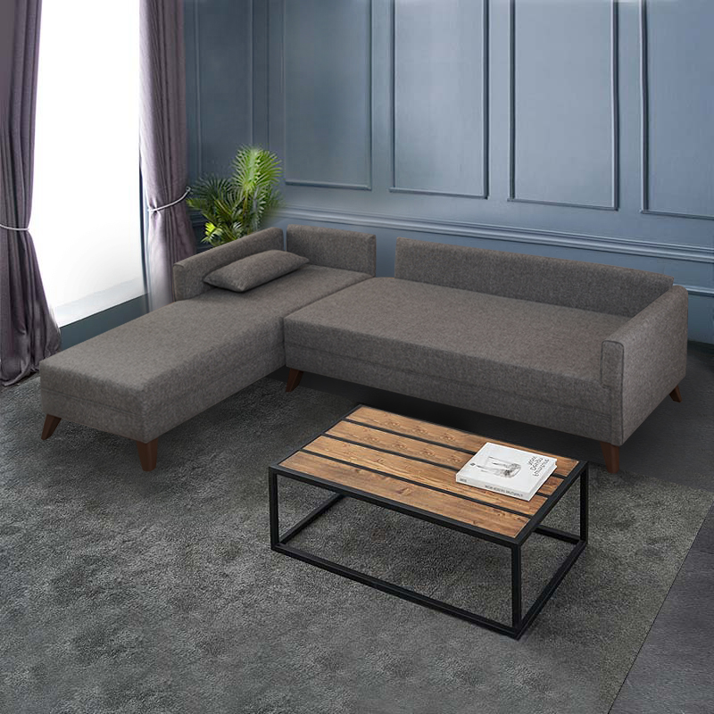 Bella Megapap fabric left corner sofa in anthracite color 275x165x85cm.