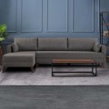 Bella Megapap fabric left corner sofa in anthracite color 275x165x85cm.