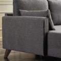Bella Megapap fabric left corner sofa in anthracite color 275x165x85cm.