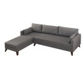 Bella Megapap fabric left corner sofa in anthracite color 275x165x85cm.
