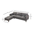 Bella Megapap fabric left corner sofa in anthracite color 275x165x85cm.