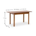Dining set Bergen-Francis Megapap 5 pcs solid wood - MDF extendable table 120/150x68x77cm.