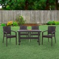 Garden dining set Callan Megapap 5pcs polypropylene table 120x70 - armchair recycled in brown color