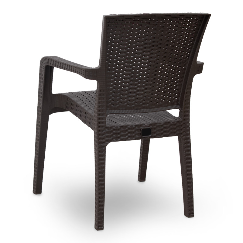 Garden dining set Callan Megapap 5pcs polypropylene table 120x70 - armchair recycled in brown color