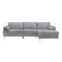 ALEX Corner Sofa Fabric Grey Velure (Left Sitting Chaise)