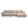 ALEX Corner Sofa Fabric Beige Velure (Left Sitting Chaise)