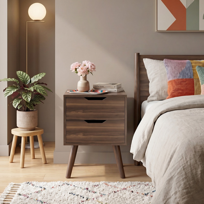 ALINA Bedside 29x29x44 Walnut