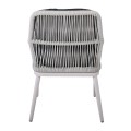 ALLEY Πολυθρόνα Τραπεζαρίας Κήπου ALU, Rope Grey 6mm, Μαξιλάρια Ανθρακί