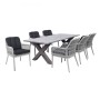 ALLEY Set Alu Table 180x94+6 Armchairs Grey/Cushion Anthracite