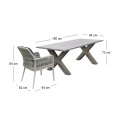 ALLEY Set Alu Table 180x94+6 Armchairs Grey/Cushion Anthracite