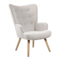 ALMA Armchair Natural / Teddy White Fabric (K/D)